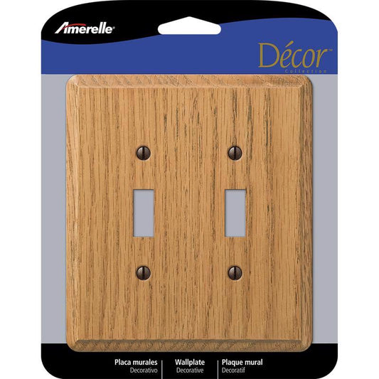 Amerelle Contemporary Light Brown 2 gang Wood Toggle Wall Plate 901TTL 1 pk
