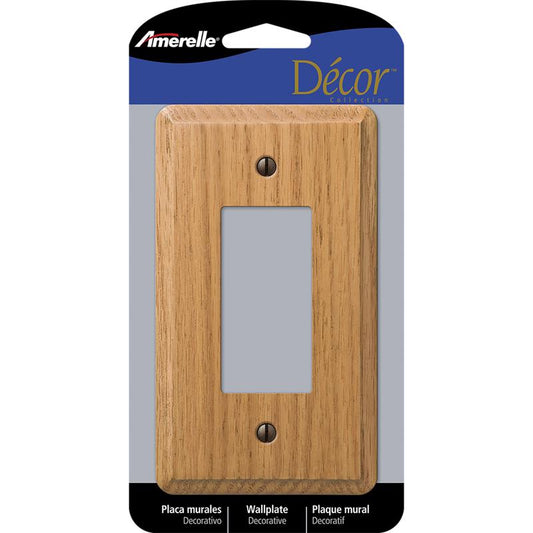 Amerelle Contemporary Brown 1 gang Wood Decorator Wall Plate 901RL 1 pk