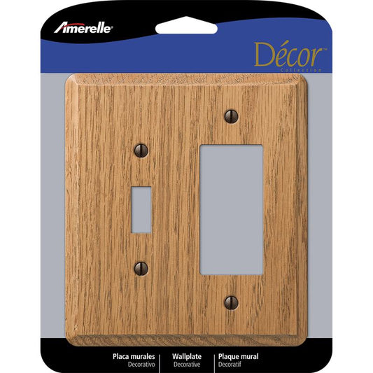 Amerelle Contemporary Brown 2 gang Wood Decorator/Toggle Wall Plate 901TRL 1 pk