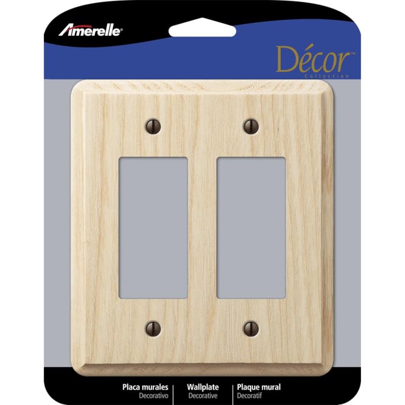 Amerelle Contemporary Unfinished Beige 2 gang Wood Decorator Wall Plate 401RR 1 pk