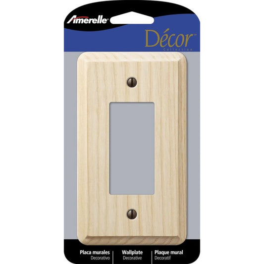 Amerelle Contemporary Unfinished Beige 1 gang Wood Decorator Wall Plate 401R 1 pk