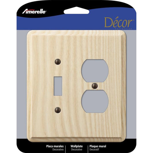 Amerelle Contemporary Unfinished Beige 2 gang Ash Wood Duplex/Toggle Wall Plate 401TD 1 pk
