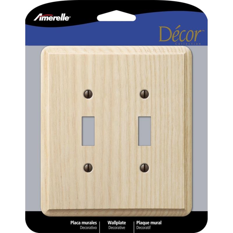 Amerelle Contemporary Unfinished Beige 2 gang Wood Toggle Wall Plate 401TT 1 pk