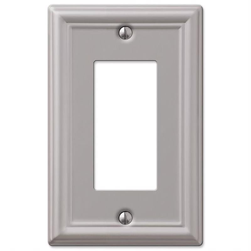 Amerelle Chelsea Brushed Nickel 1 gang Stamped Steel Decorator Wall Plate 149RBN 1 pk