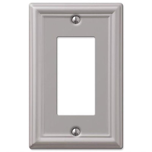 Amerelle Chelsea Brushed Nickel 1 gang Stamped Steel Decorator Wall Plate 149RBN 1 pk