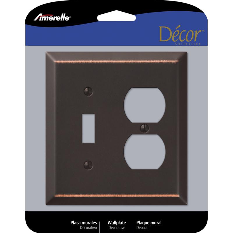 Amerelle Century Aged Bronze 2 gang Stamped Steel Toggle Wall Plate 163TDDB 1 pk