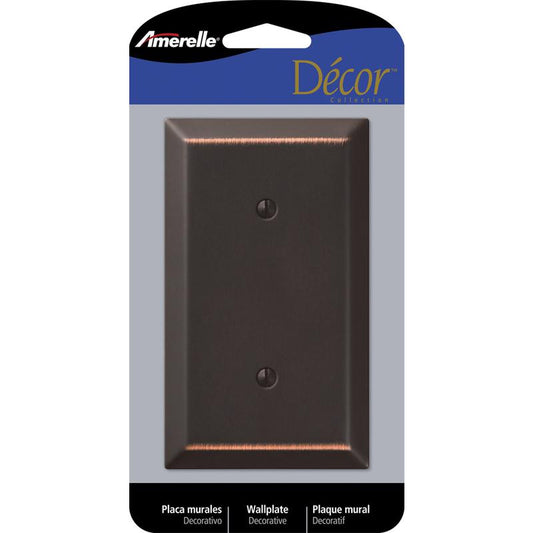 Amerelle Century Aged Bronze 1 gang Stamped Steel Blank Wall Plate 163BDB 1 pk