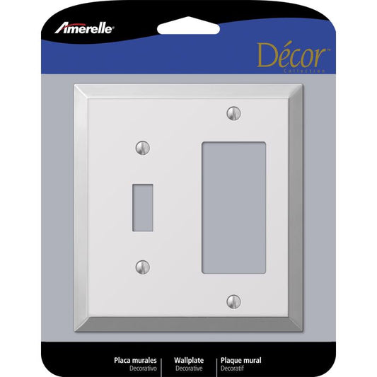 Amerelle Century Polished Chrome 2 gang Stamped Steel Decorator/Toggle Wall Plate 161TR 1 pk