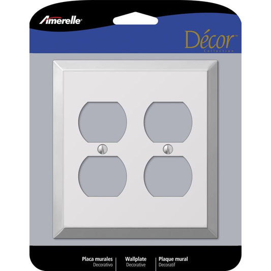 Amerelle Century Polished Chrome 2 gang Stamped Steel Duplex Wall Plate 161DD 1 pk
