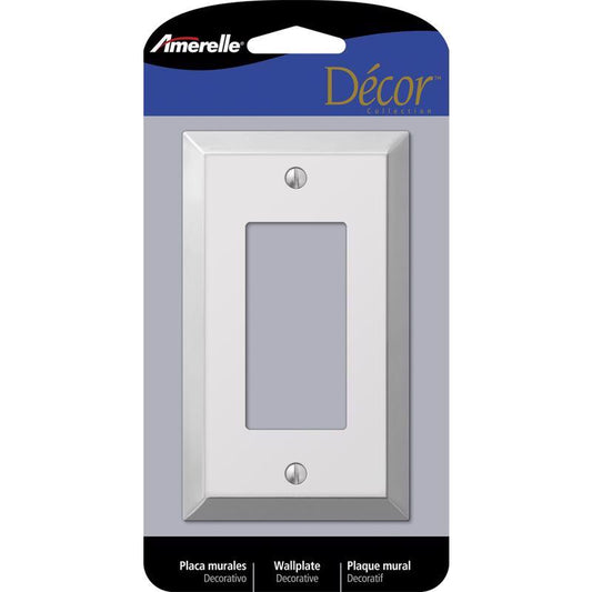 Amerelle Century Polished Chrome 1 gang Stamped Steel Decorator Wall Plate 161R 1 pk