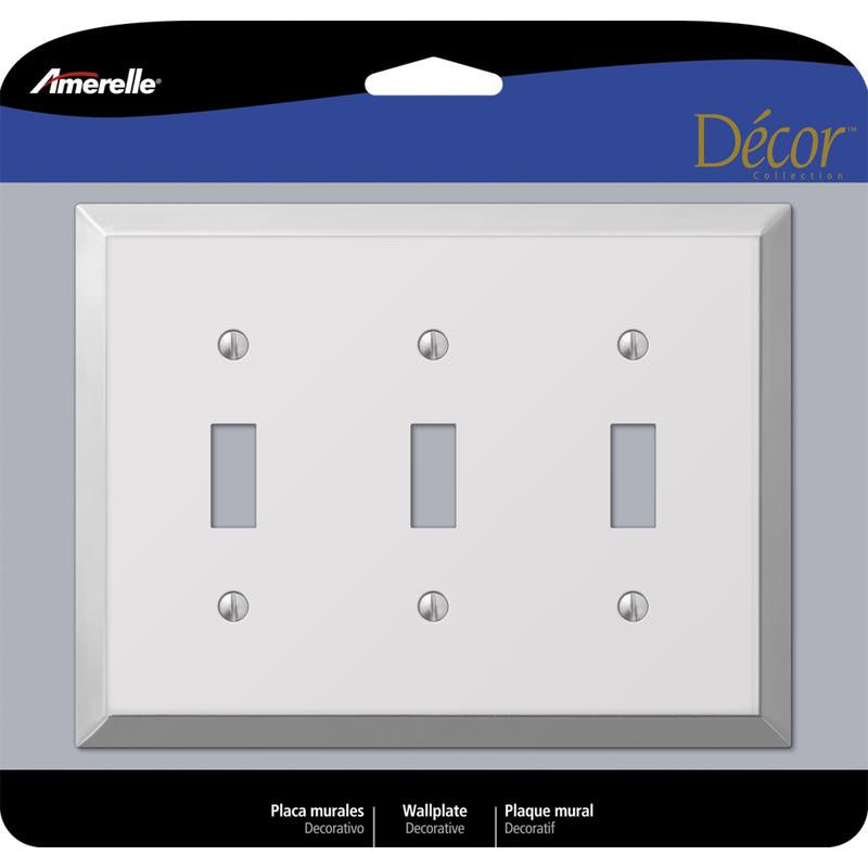 Amerelle Century Polished Chrome 3 gang Stamped Steel Toggle Wall Plate 161TTT 1 pk