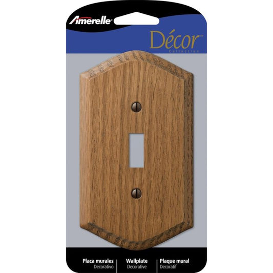 Amerelle Country Brown 1 gang Wood Toggle Wall Plate 701T 1 pk