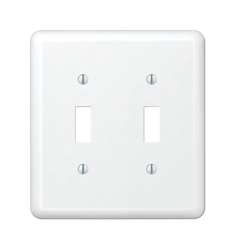 Amerelle Devon White 2 gang Stamped Steel Toggle Wall Plate 935TTW 1 pk
