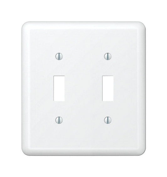 Amerelle Devon White 2 gang Stamped Steel Toggle Wall Plate 935TTW 1 pk