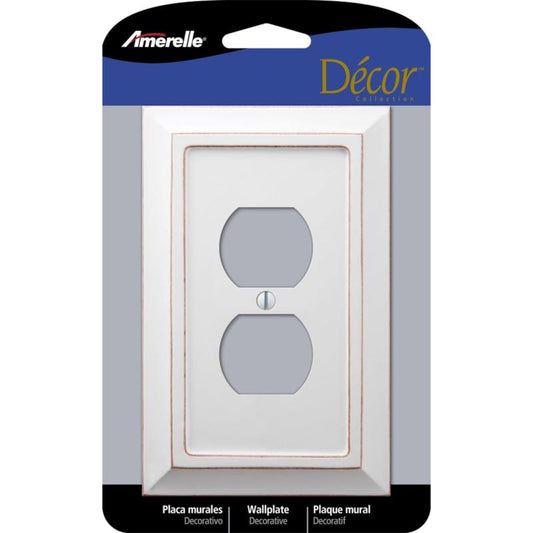Amerelle Savannah White 1 gang Wood Duplex Wall Plate 4040DDW 1 pk