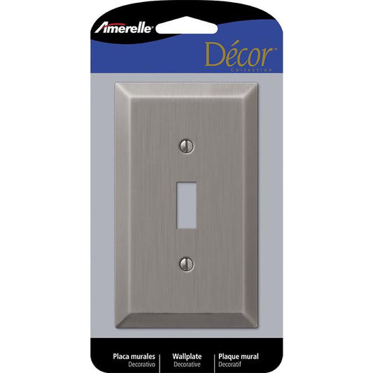 Amerelle Century Antique Nickel 1 gang Stamped Steel Toggle Wall Plate 163TAN 1 pk