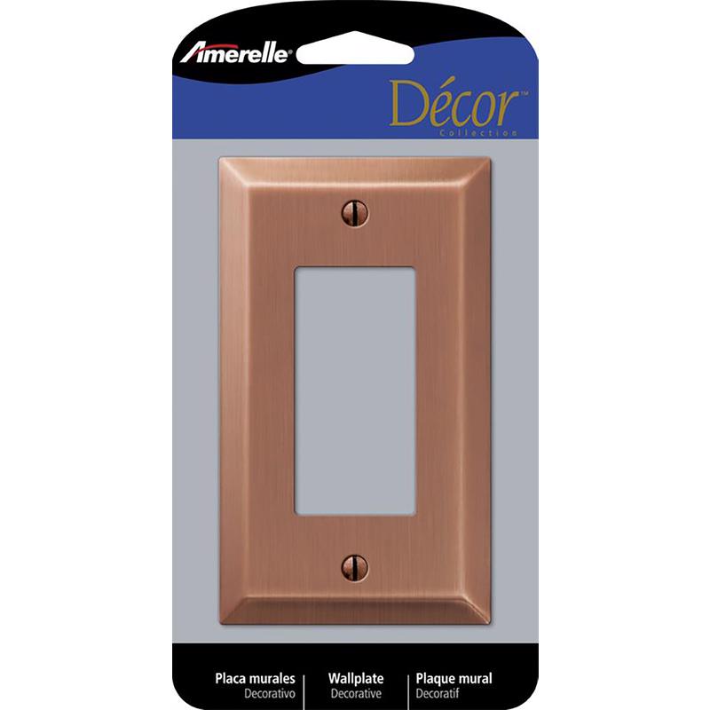 Amerelle Century Antique Copper 1 gang Stamped Steel Decorator Wall Plate 163RAC 1 pk