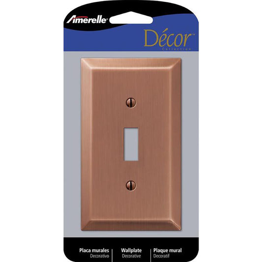 Amerelle Century Antique Copper 1 gang Stamped Steel Toggle Wall Plate 163TAC 1 pk