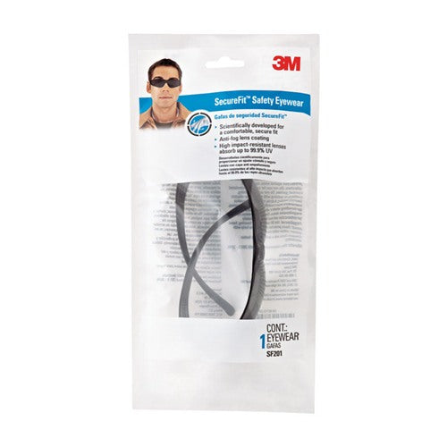 3M SecureFit Anti-Fog Safety Glasses Tinted Lens Black Frame SF201P1-C 1 pc