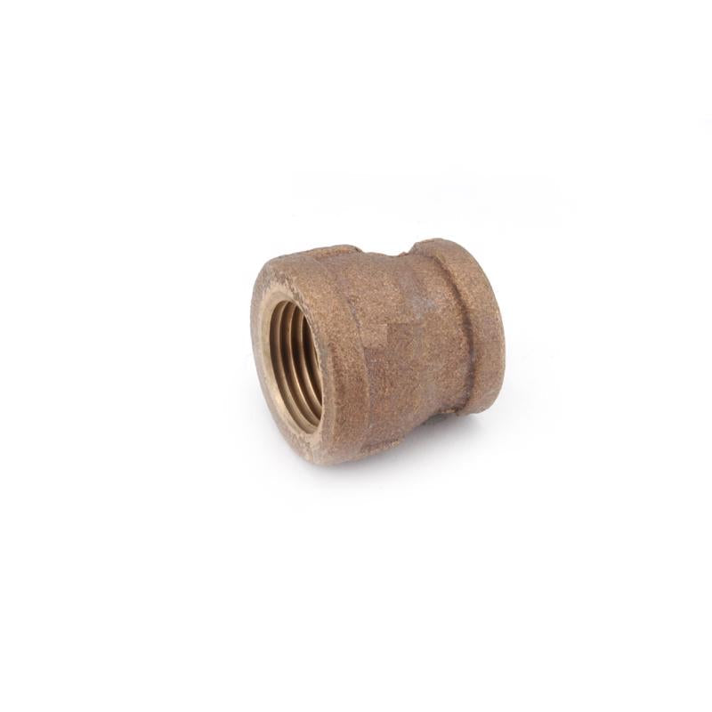 Anderson Metals Red Brass Reducing Coupling, 3/8 in. FPT x 1/8 in. FPT, 738119-0602