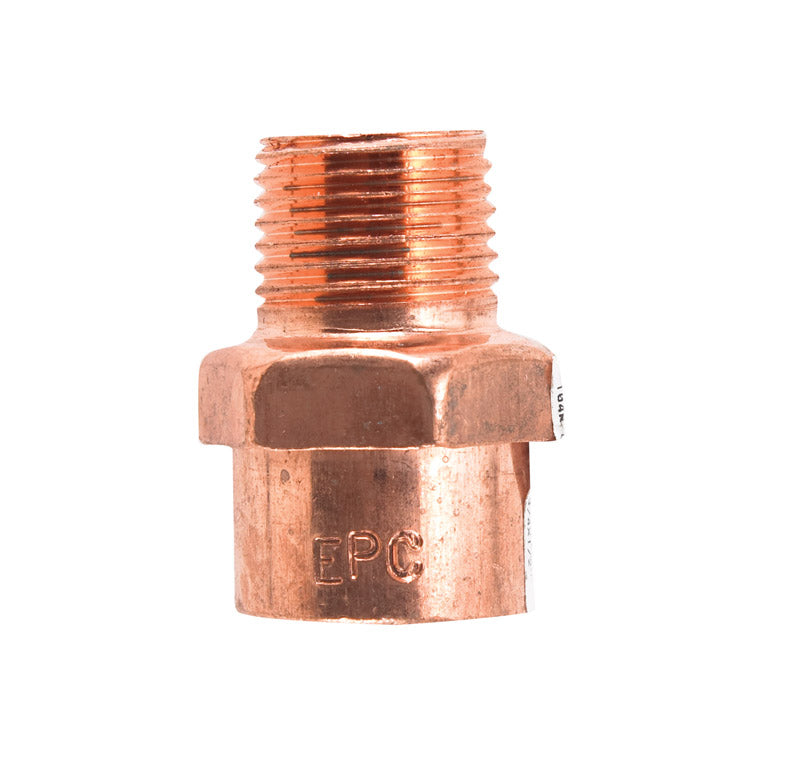 NIBCO 3/4 in. Copper X 1/2 in. MIP Copper Pipe Adapter W01260T 1 pk