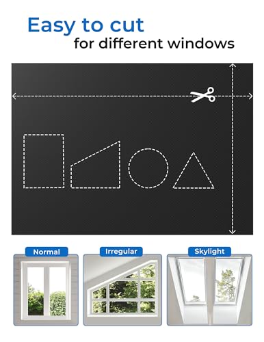Blackout Curtains 42"x60" Portable No Drill Black Out Window Cover