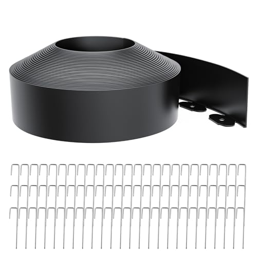4 Inch Tall 60FT Landscape Edging with 75Pcs Metal Spikes