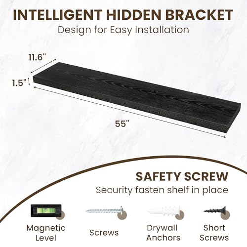 55 Inch Floating Shelves for Wall