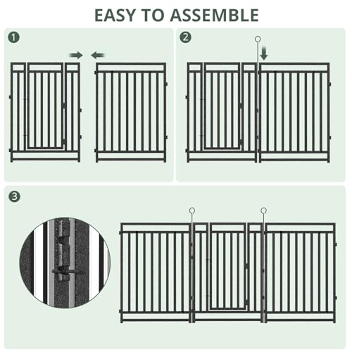 Decorative Garden Fence Metal Dog Fence Outdoor for Yard (54 Foot)