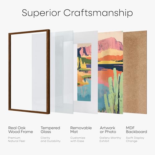 8x24 Brown Oak Panoramic Picture Frame (2 Count)