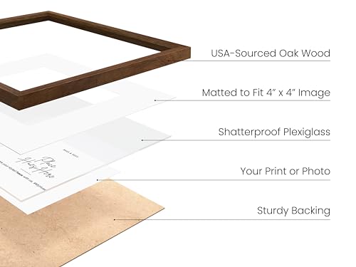 Set of 15 Square Walnut 8x8 Picture Frames (15 Count)