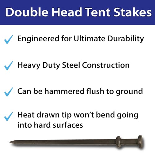 Heavy Duty Double Head Tent Stakes (10 Count)