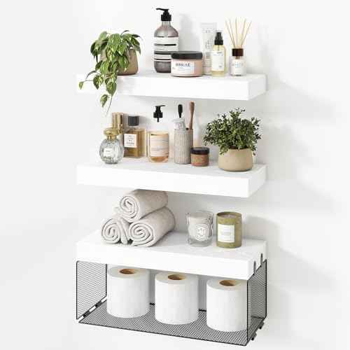Bathroom Floating Shelf for Wall (3 Count)