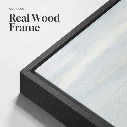 Large Framed Blue Abstract Wall Art Decor