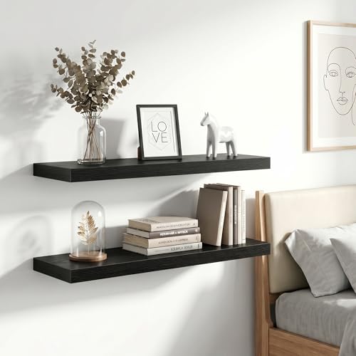 24 Inch Floating Shelves Wall Mounted for Display (2 Count)