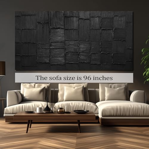 Abstract Canvas Wall Art for Living Room Large Size Black Art Paintings for Wall Huge Canvas Wall Decor 47 x 95 Inch