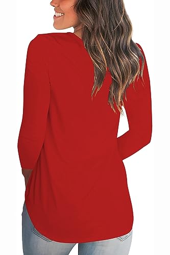 Christmas Tree Shirts for Women Christmas Tshirts Xmas Long Sleeve Graphic Tees Casual Holiday Shirt Tops Red XXL