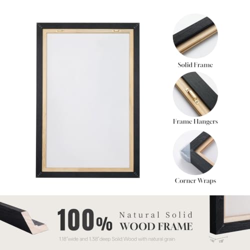 Extra Large Framed Blue Abstract Wall Art for Living Room