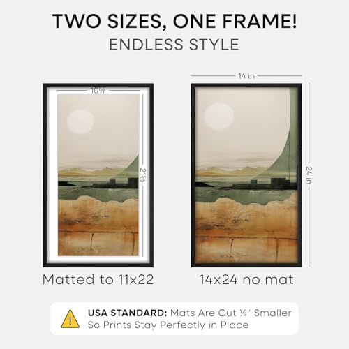 14x24 Black Oak Picture Frame