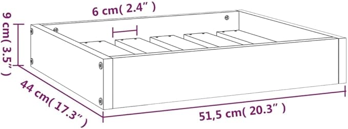 Solid Wood Pine Dog Bed, Solid Wood Pet Bed, Small Pet Furniture Cat & Dog Bed Frame, 20.3"x17.3"x3.5",-542