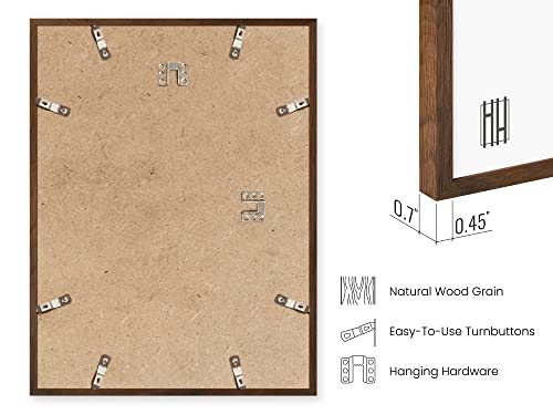 11x17 Walnut Oak Wood Picture Frames Set of 25 (25 Count)