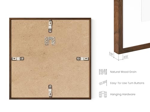 Set of 15 Square Walnut 8x8 Picture Frames (15 Count)