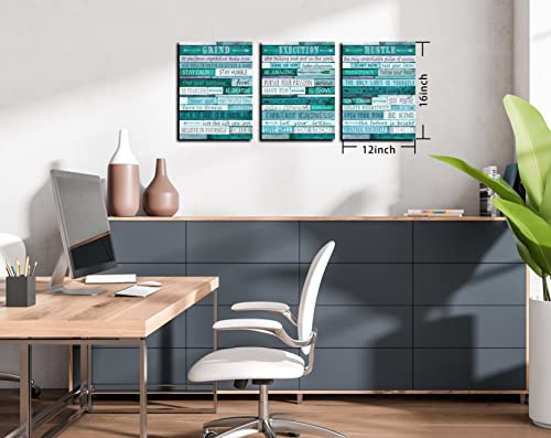 Motivational Quotes Teal Wall (3 Count)