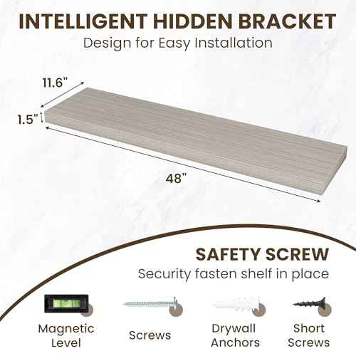 48 Inch Floating Shelves for Wall Set of 1