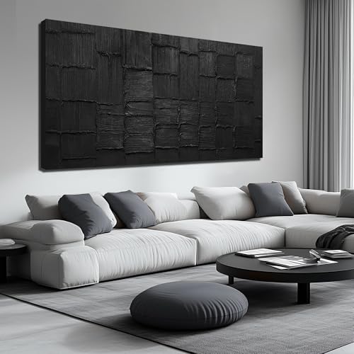 Abstract Canvas Wall Art for Living Room Large Size Black Art Paintings for Wall Huge Canvas Wall Decor 47 x 95 Inch