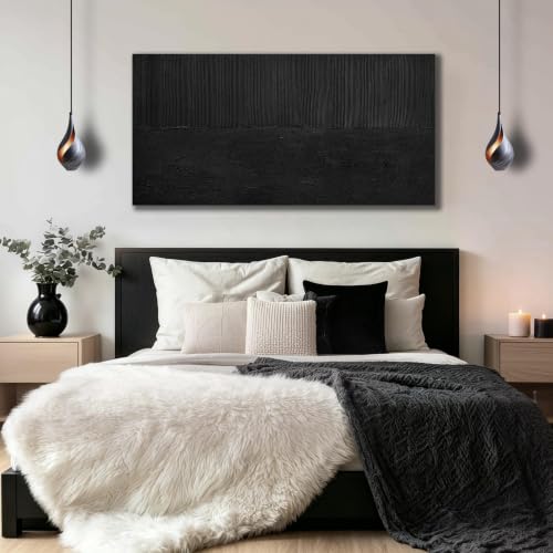 Black Abstract Wall Art for Bedroom 3D Wall Decor for Living Room Modern Painting Wall Decor for Office 24 x 47 Inch