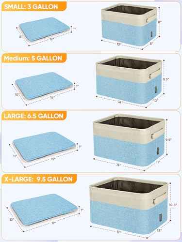 3 Pack Fabric Closet Storage Bins for Shelves (3 Count)