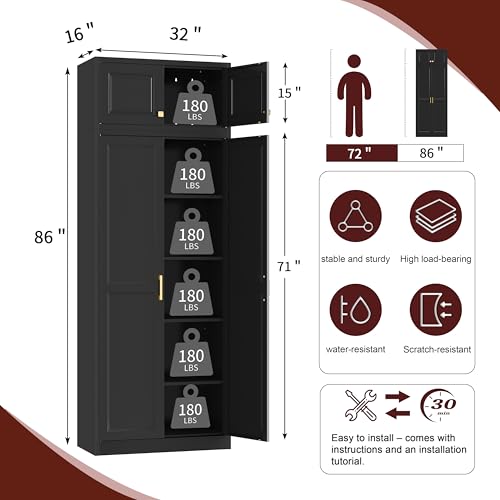 86" Tall Pantry Cabinet