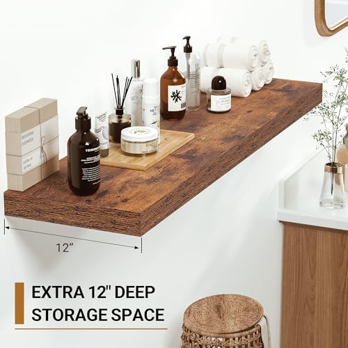 55x12 Floating Shelves 12 Inches Deep (2 Count)