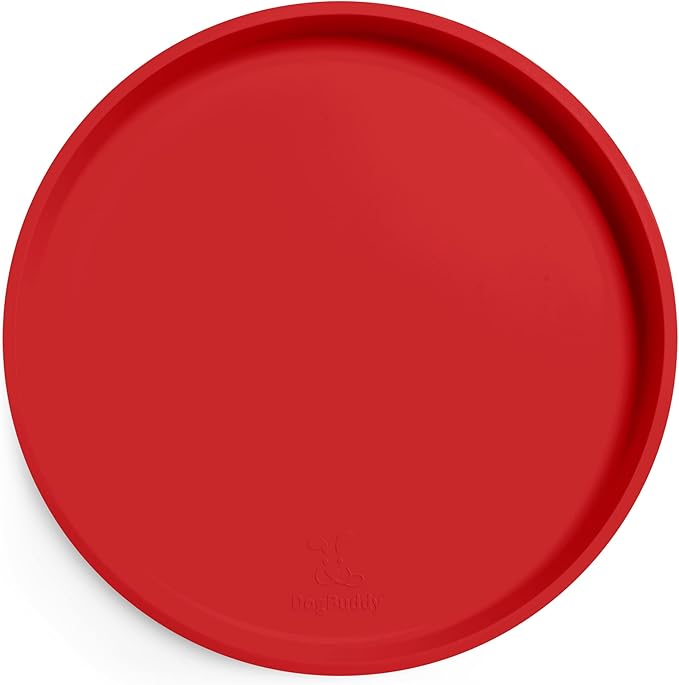 DogBuddy Dog Food Mat - Waterproof Dog Bowl Mat, Silicone Pet Mat for Food and Water Bowls, Nonslip Pet Feeding Mat with Edges, Dogs Food Mats for Floors, Puppy Supplies (XS, Red)